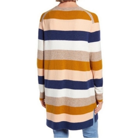 Madewell Kent Stripe Open Cardigan Sweater Bengali Indigo Small - Picture 4 of 14